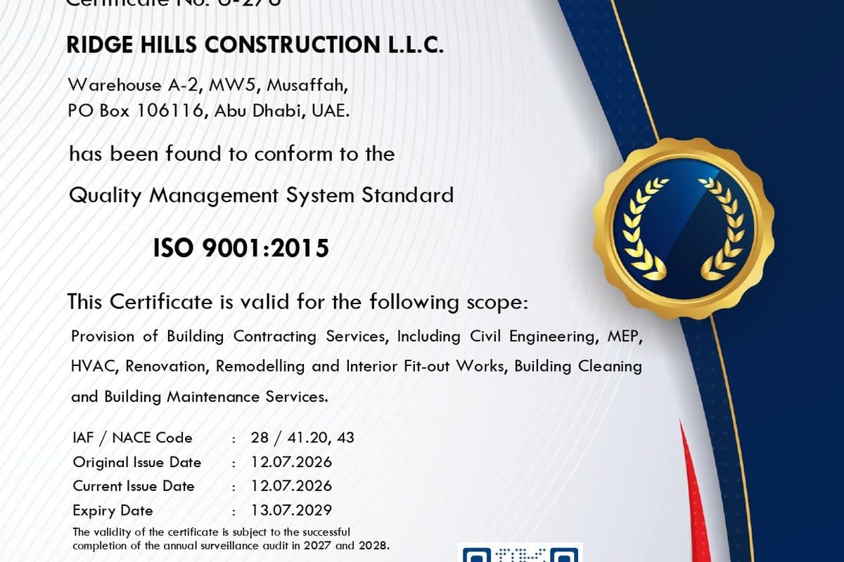 ISO 9001:2015 Certificate of Conformity